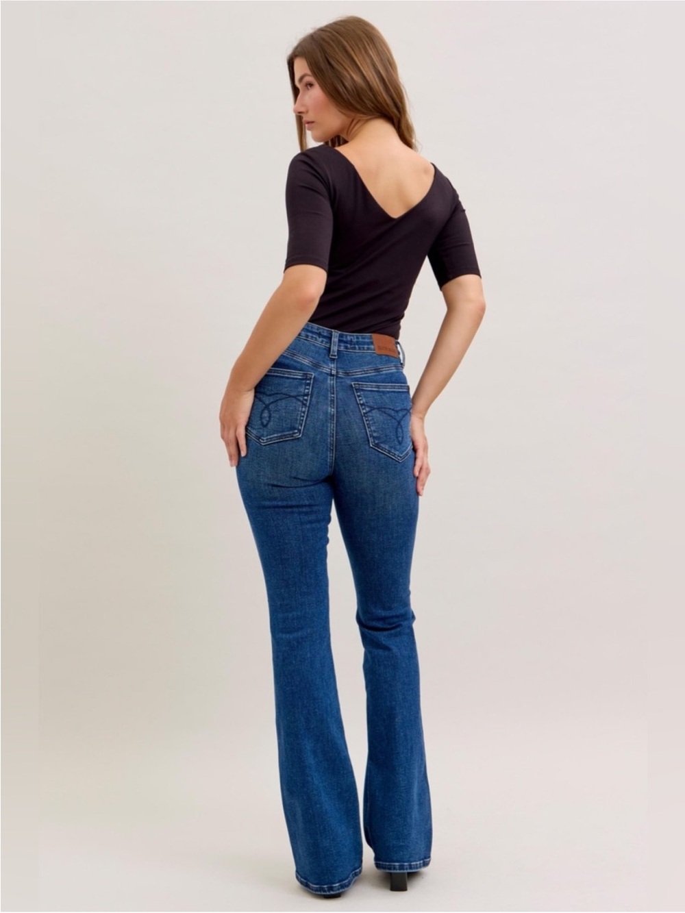 Judy Blue Dark Indigo Bootcut Jeans Embroidered Back Pockets Women’s 3/26